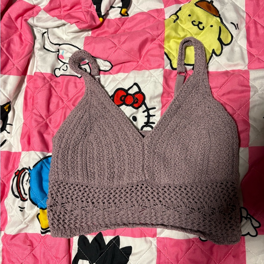 Hollister Crochet Bralette - Purple
